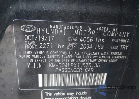 2018 Hyundai Elantra Sport from USA, damaged, VIN KMHD04LBXJU575136